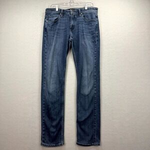 Paige Lennox Slim Jeans Mens 32 Blue Denim Pants Stretch Streetwear Straight Leg